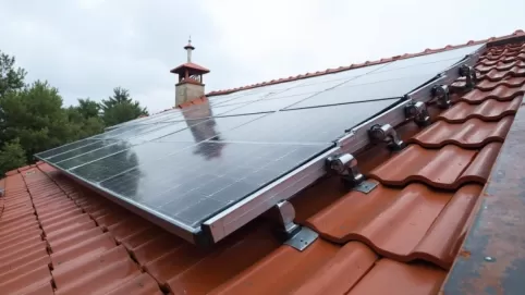 instalacja fotowoltaiczna na dachu pokrytym blachodachówką