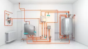 schemat instalacji co w układzie zamkniętym